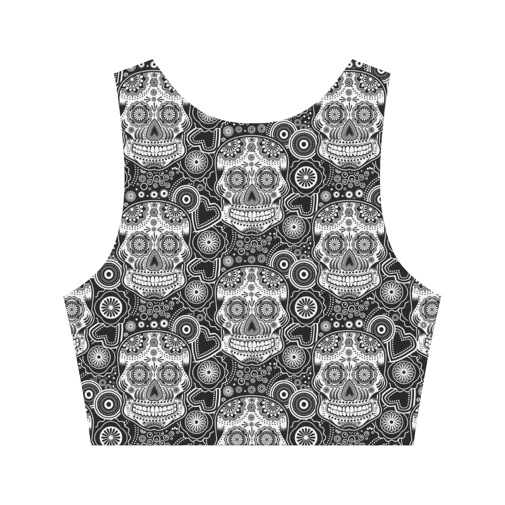 sugar skull Women's Crop Top (Model T42)