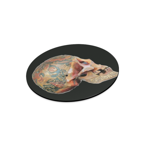 Colored Human Skull Round Mousepad