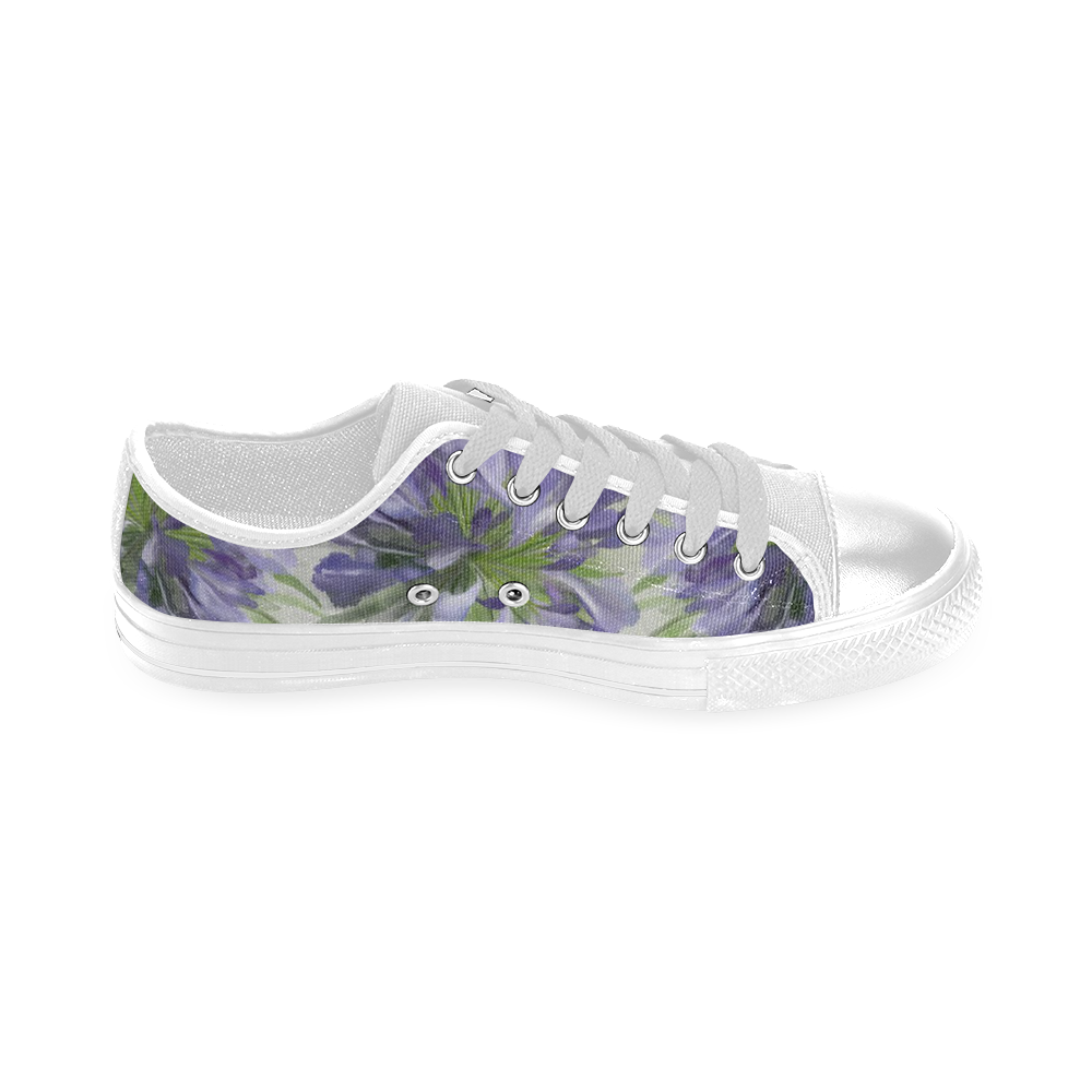 Purple Flowers Men's Classic Canvas Shoes (Model 018)