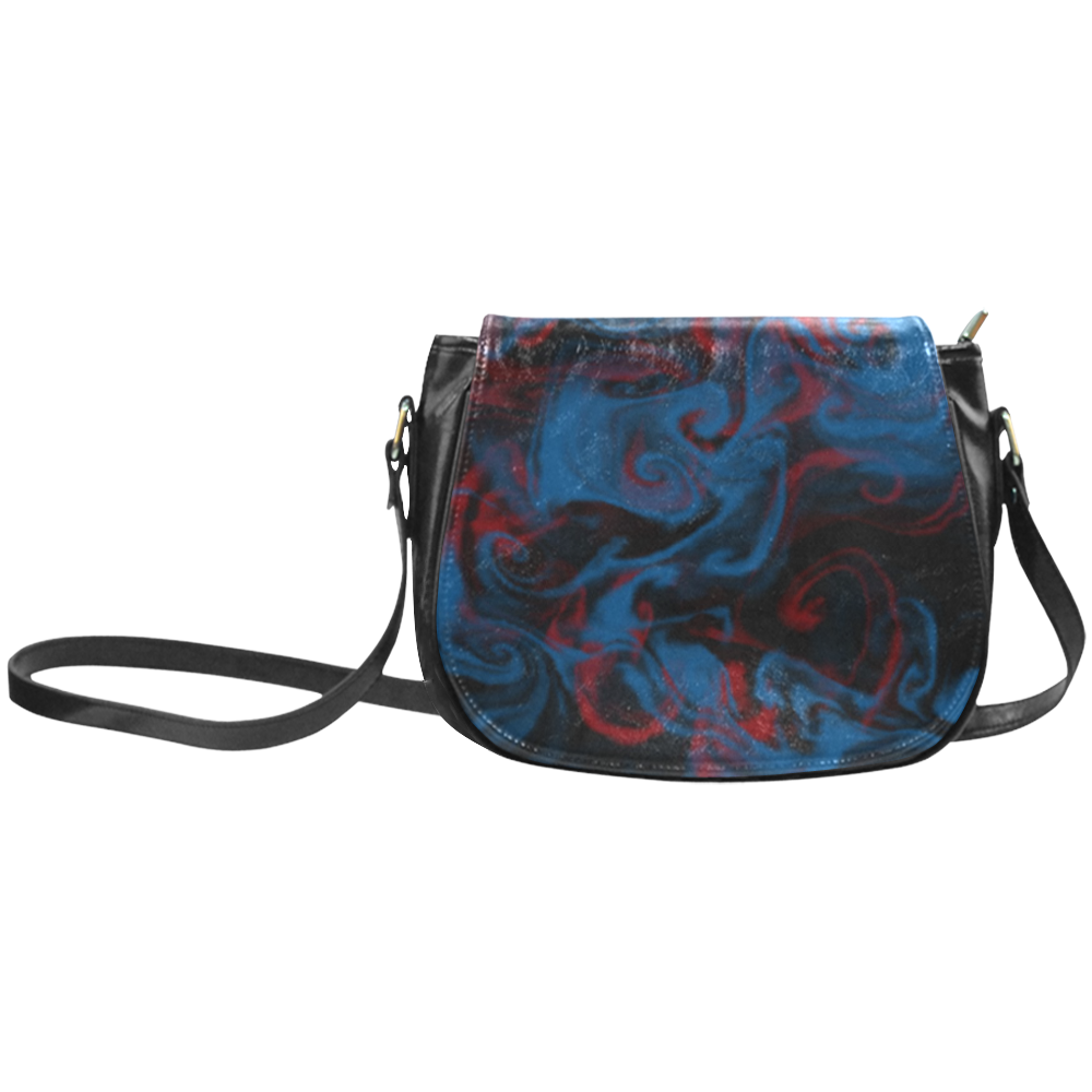 blue and red smoke Classic Saddle Bag/Small (Model 1648)