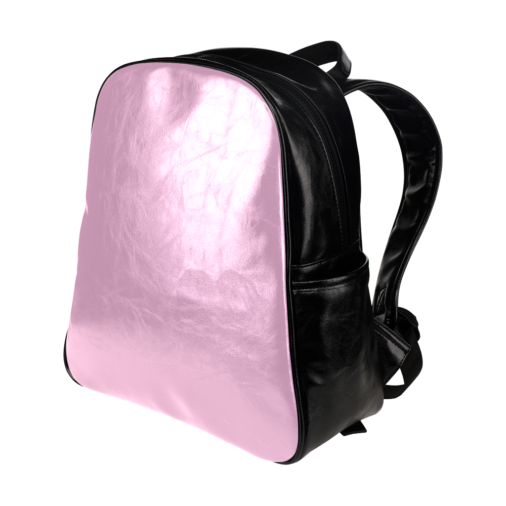 black and vintage pink Multi-Pockets Backpack (Model 1636)
