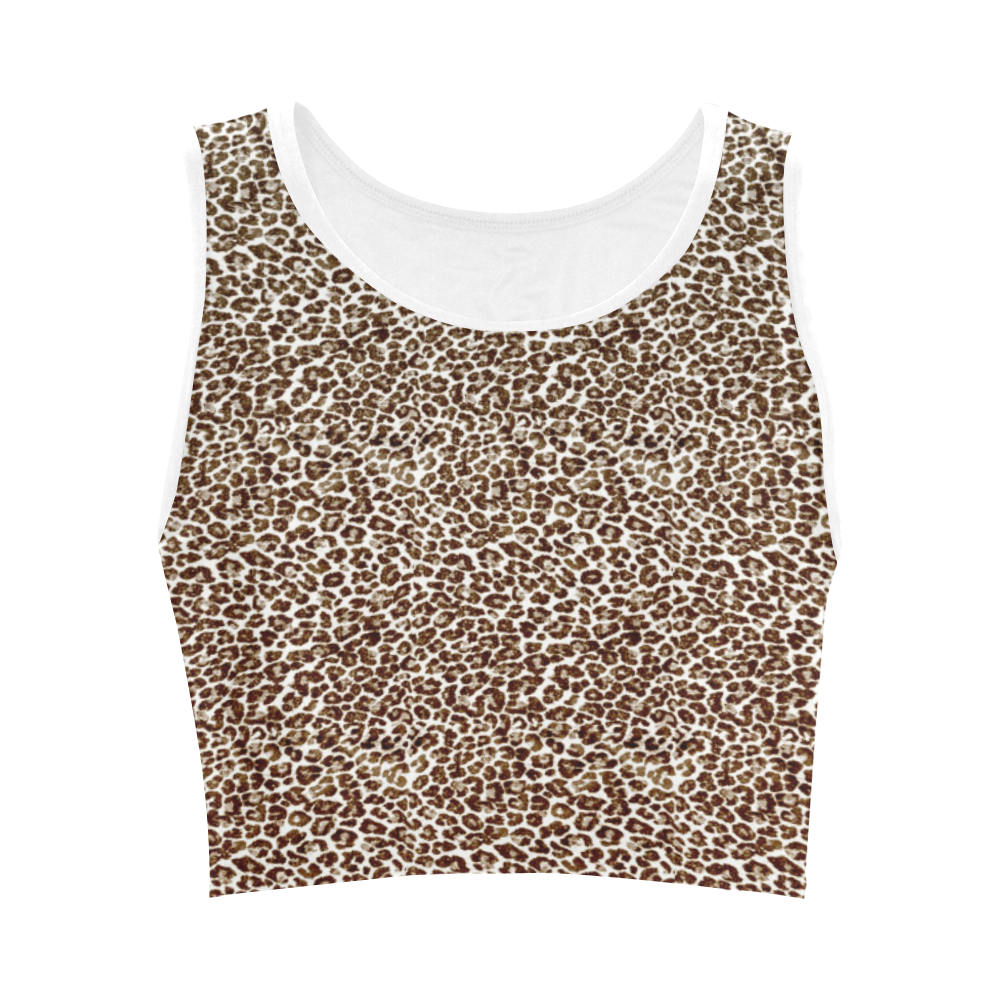 Snow Leopard Women's Crop Top (Model T42)