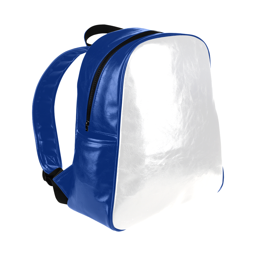 blue and white Multi-Pockets Backpack (Model 1636)