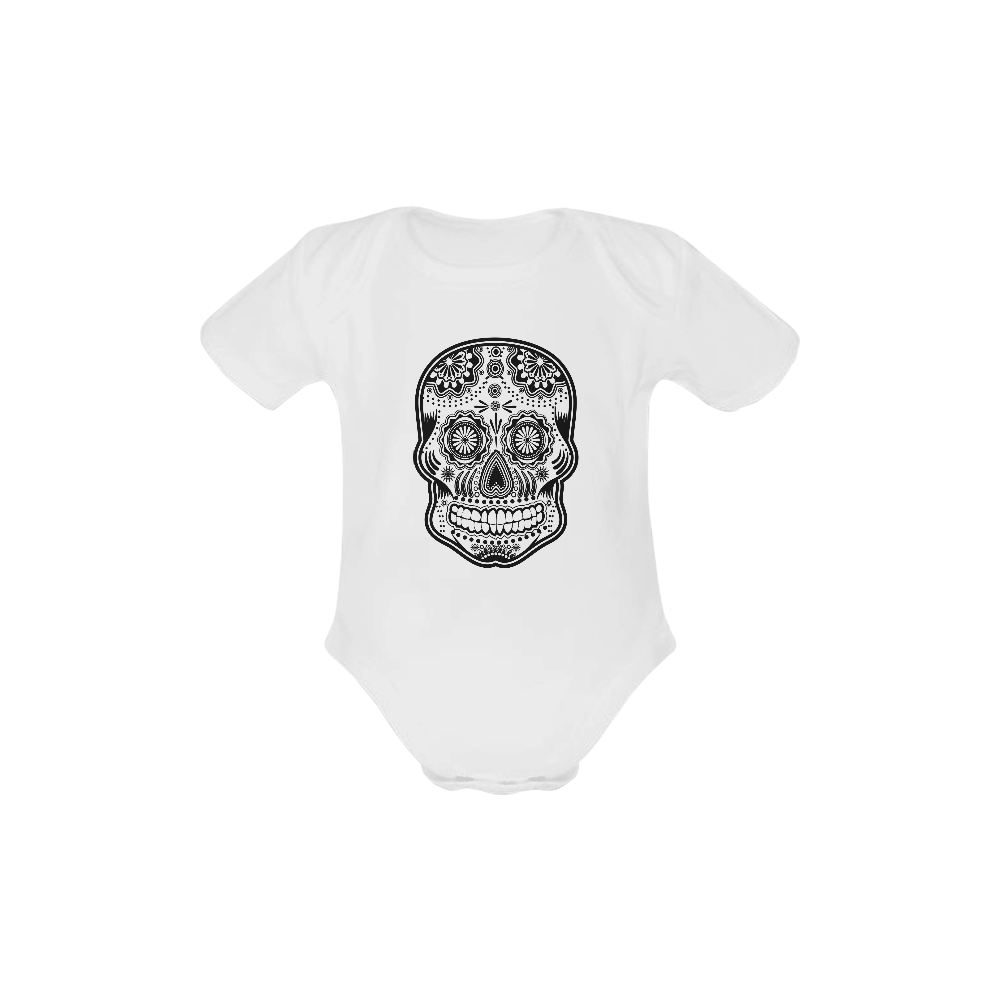 sugar skull Baby Powder Organic Short Sleeve One Piece (Model T28)