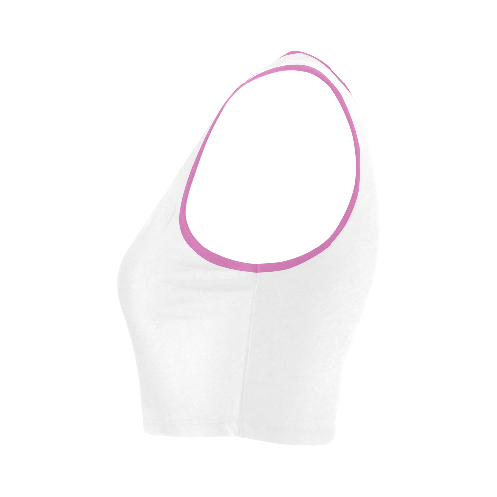 white and pink Women's Crop Top (Model T42)