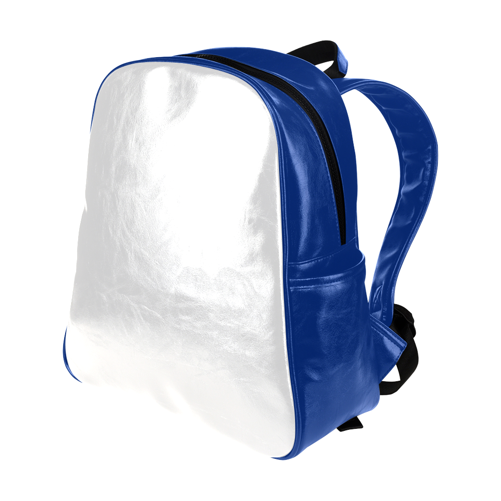 blue and white Multi-Pockets Backpack (Model 1636)