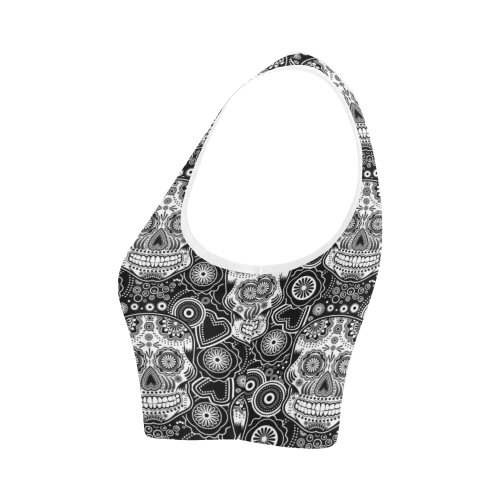 sugar skull Women's Crop Top (Model T42)