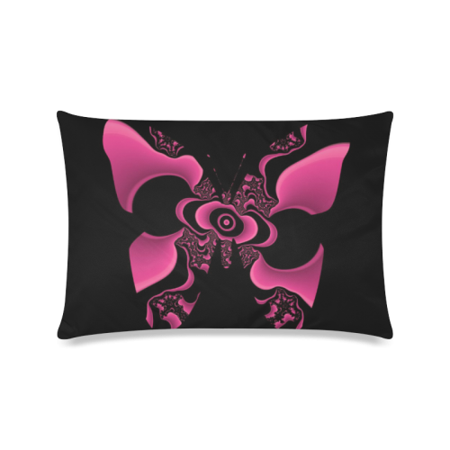 black and pink butterfly Custom Zippered Pillow Case 16"x24"(Twin Sides)