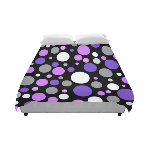 purple pink gray and white polka dots Duvet Cover 86"x70" ( All-over-print)