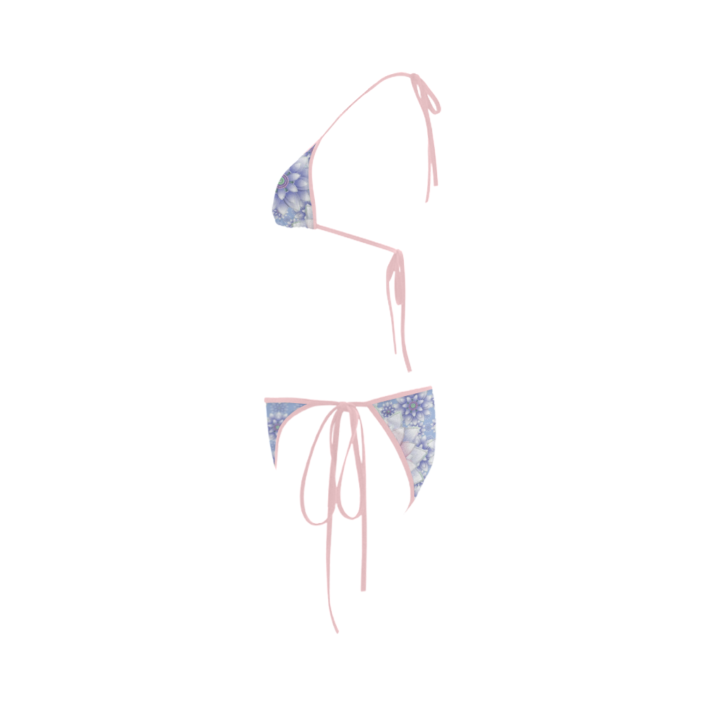 ornaments pink+blue Custom Bikini Swimsuit