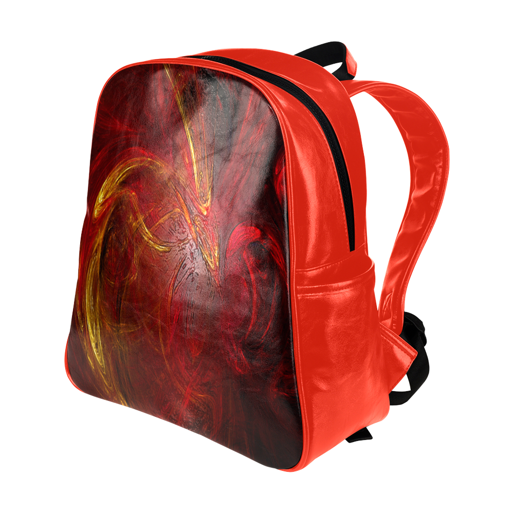 Red Firebird Phoenix Multi-Pockets Backpack (Model 1636)
