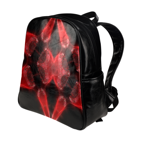 Red Crystal Multi-Pockets Backpack (Model 1636)