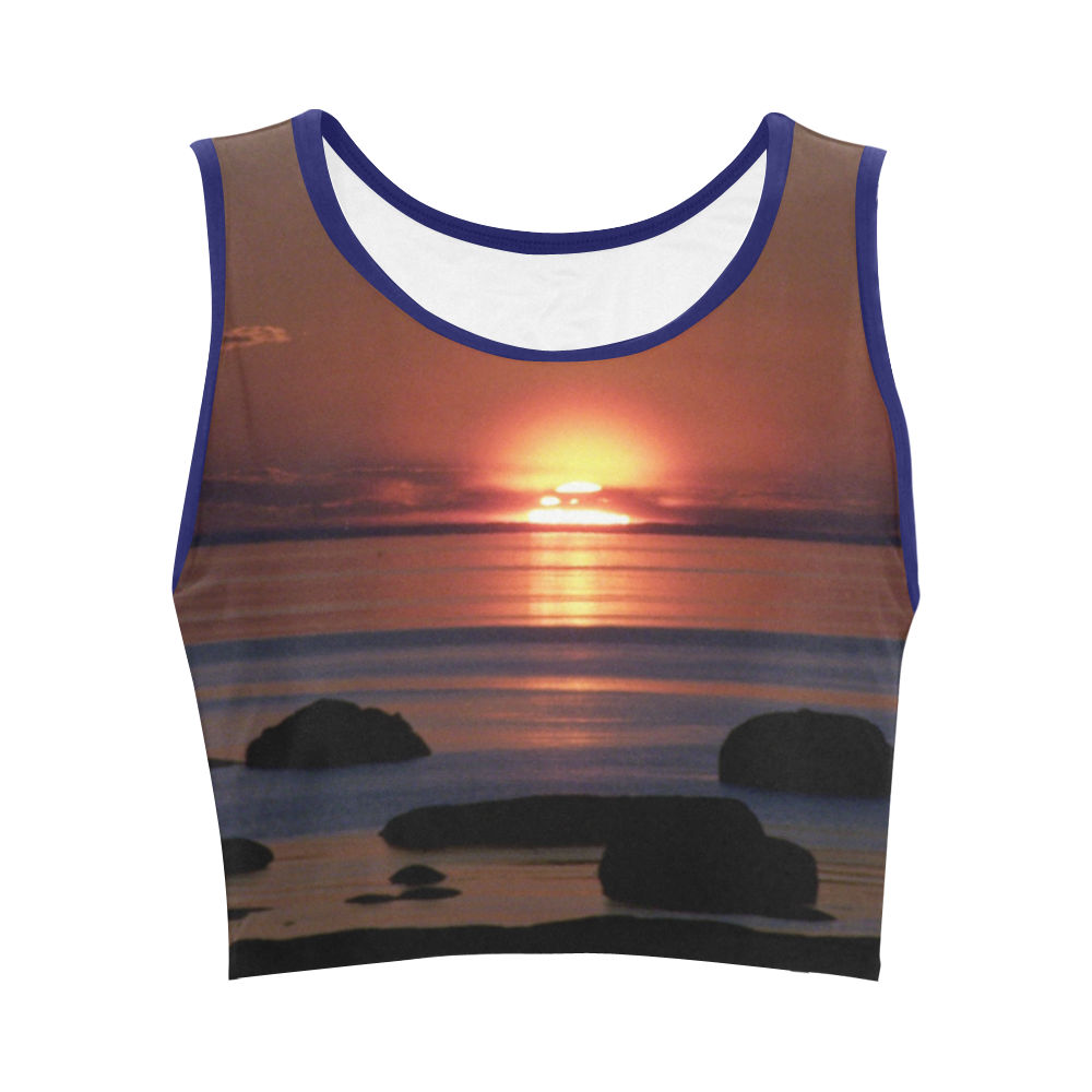 Shockwave Sunset Women's Crop Top (Model T42)