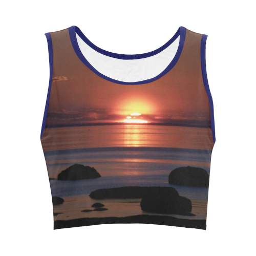 Shockwave Sunset Women's Crop Top (Model T42)