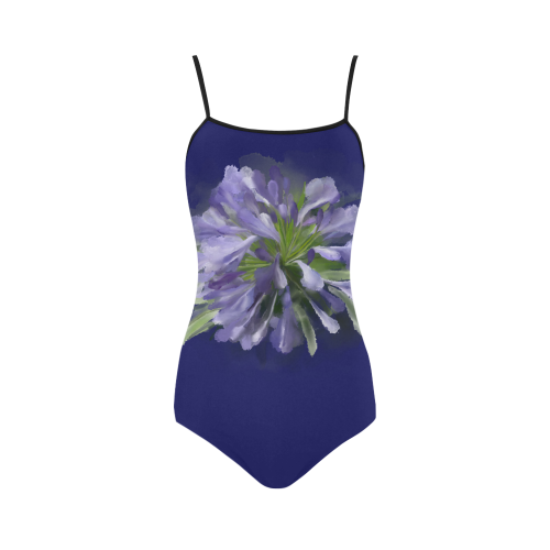 Purple Flower Strap Swimsuit ( Model S05)