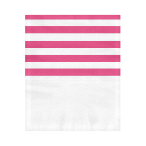white with pink stripes Duvet Cover 86"x70" ( All-over-print)