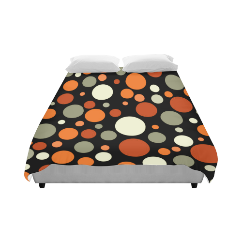 orange and neutrals polka dots Duvet Cover 86"x70" ( All-over-print)