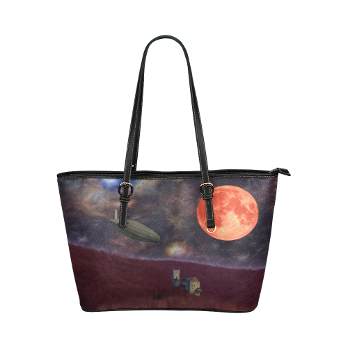 Night Flyer Leather Tote Bag/Small (Model 1651)