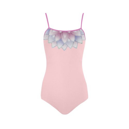 ornaments pink-blue Strap Swimsuit ( Model S05)