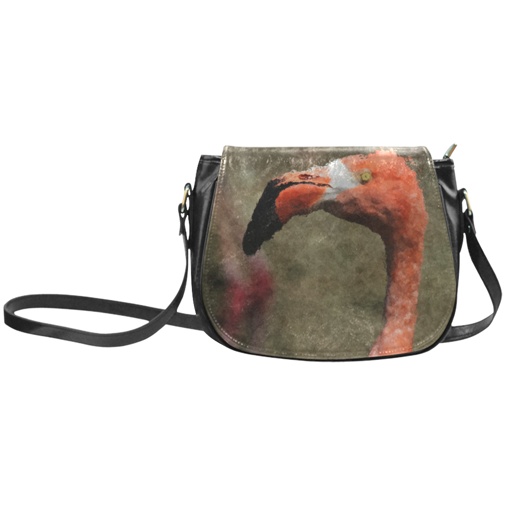 animal art studio 26516 flamingo Classic Saddle Bag/Small (Model 1648)