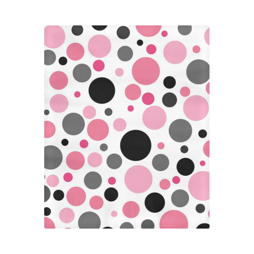 pink black gray and white polka dot Duvet Cover 86"x70" ( All-over-print)