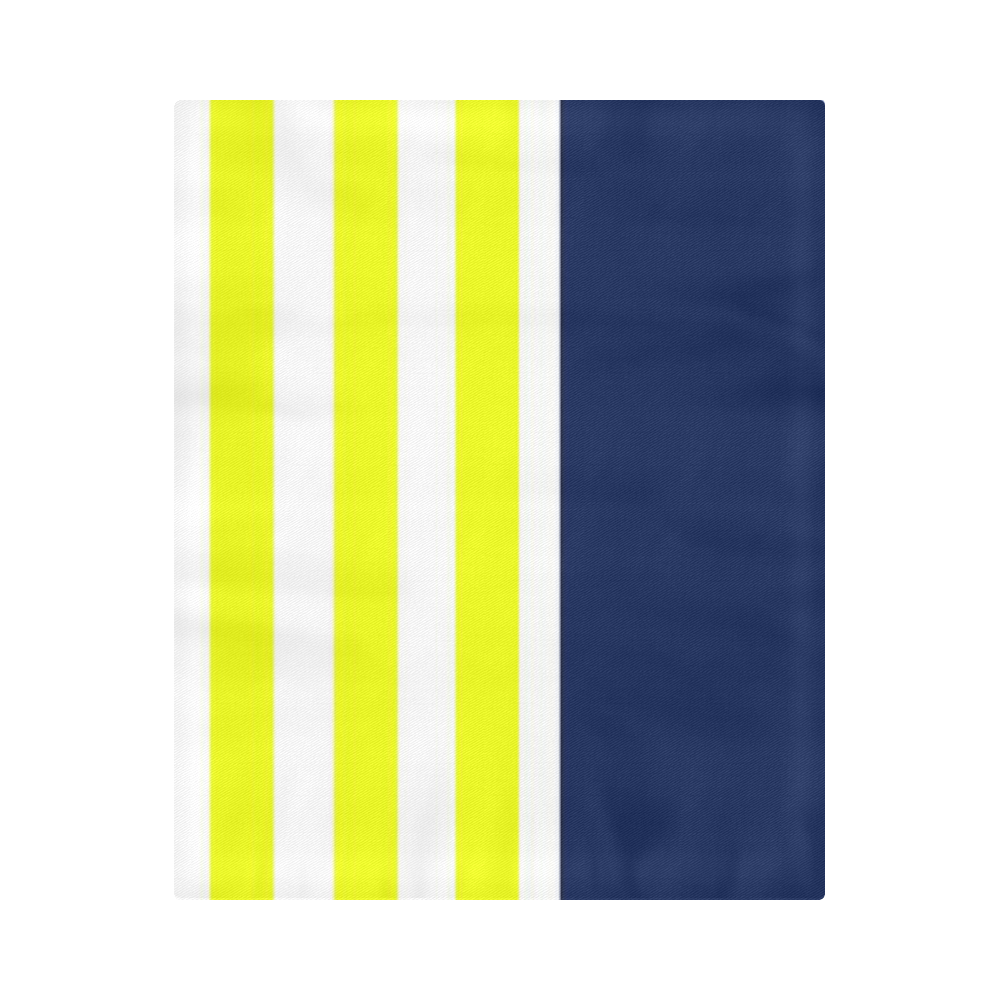 blue with yellow and white stripes 4 Duvet Cover 86"x70" ( All-over-print)