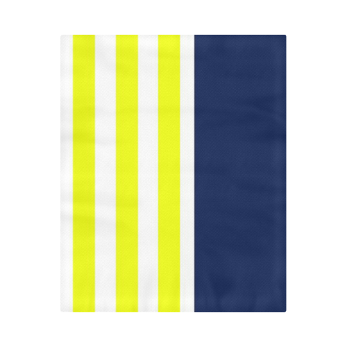 blue with yellow and white stripes 4 Duvet Cover 86"x70" ( All-over-print)
