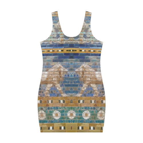 Two Lions And Daisis Mosaic Medea Vest Dress (Model D06)