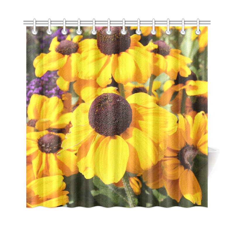 Yellow Flowers Shower Curtain 72"x72"