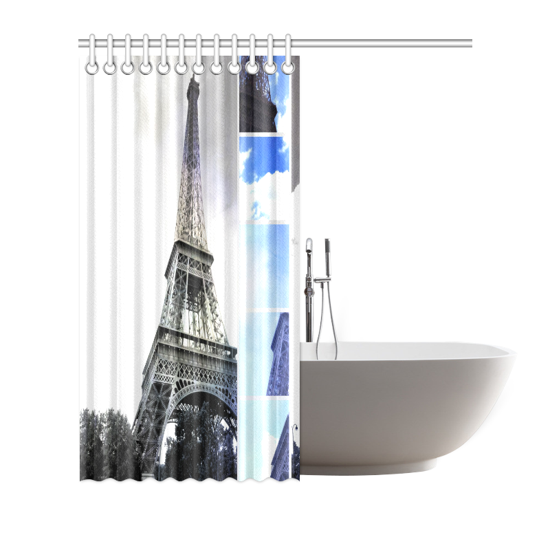 Paris Eiffel Tower Shower Curtain 72"x72"