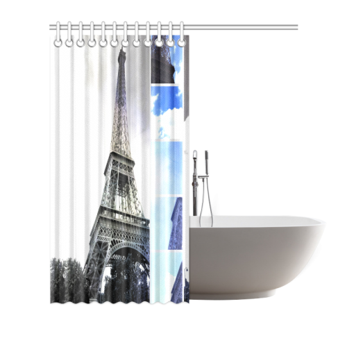 Paris Eiffel Tower Shower Curtain 72"x72"