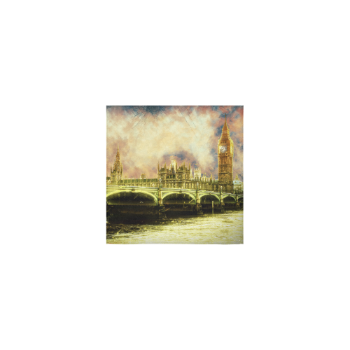 Abstract Golden Westminster Bridge in London Square Towel 13“x13”