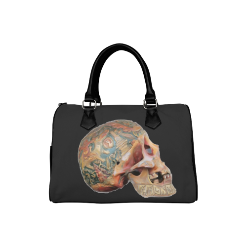 Colored Human Skull Boston Handbag (Model 1621)