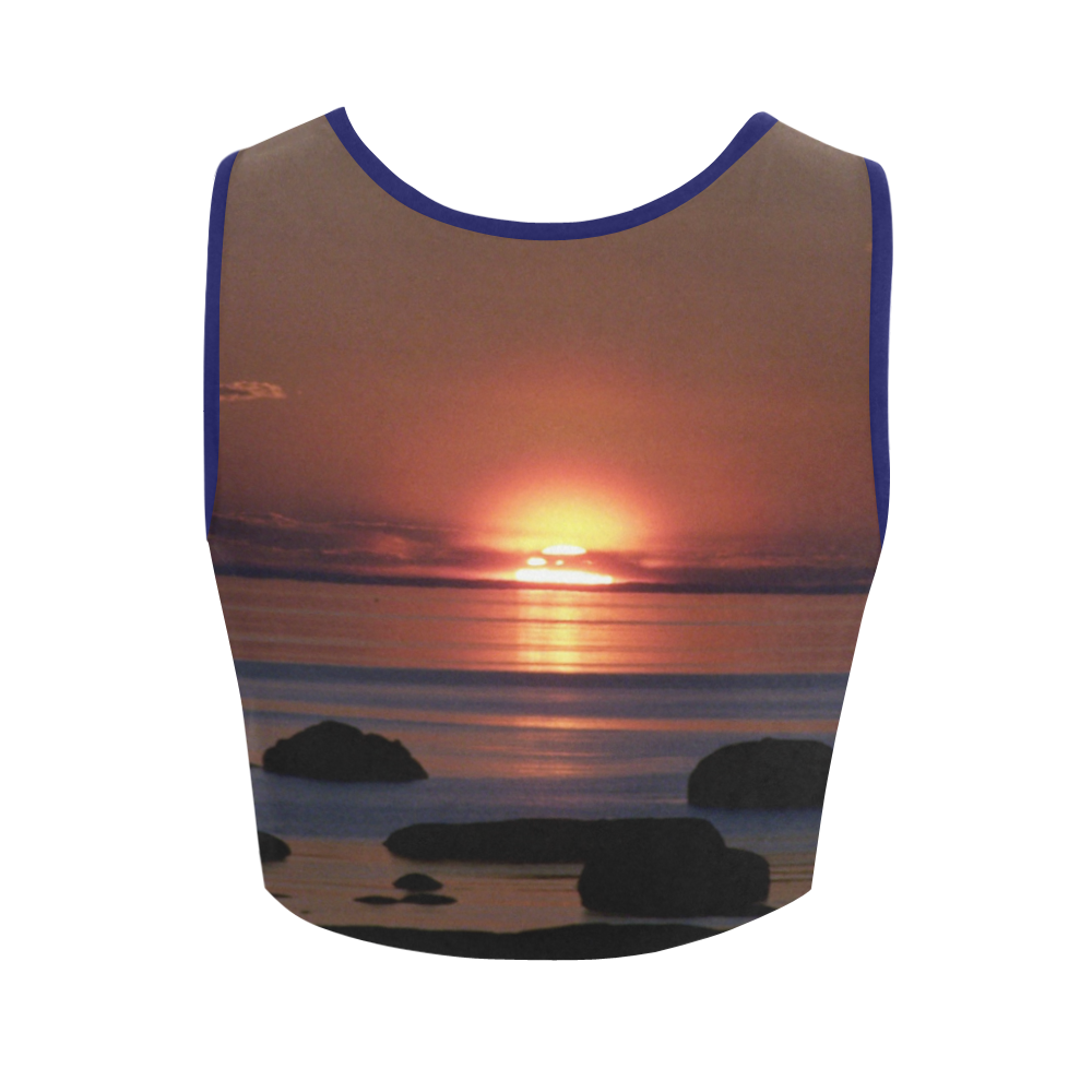 Shockwave Sunset Women's Crop Top (Model T42)