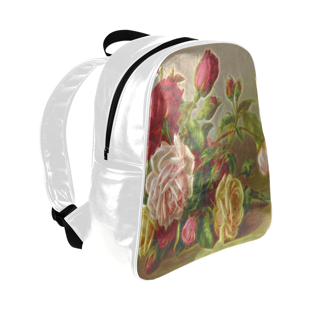 A Rose Is A Rose Is A Rose Multi-Pockets Backpack (Model 1636)