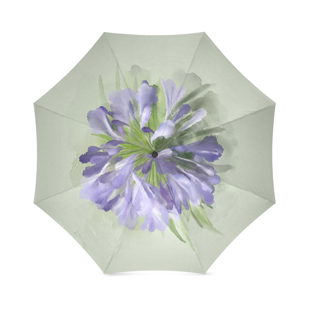 Purple Flowers Foldable Umbrella (Model U01)