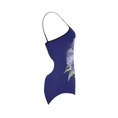 Purple Flower Strap Swimsuit ( Model S05)