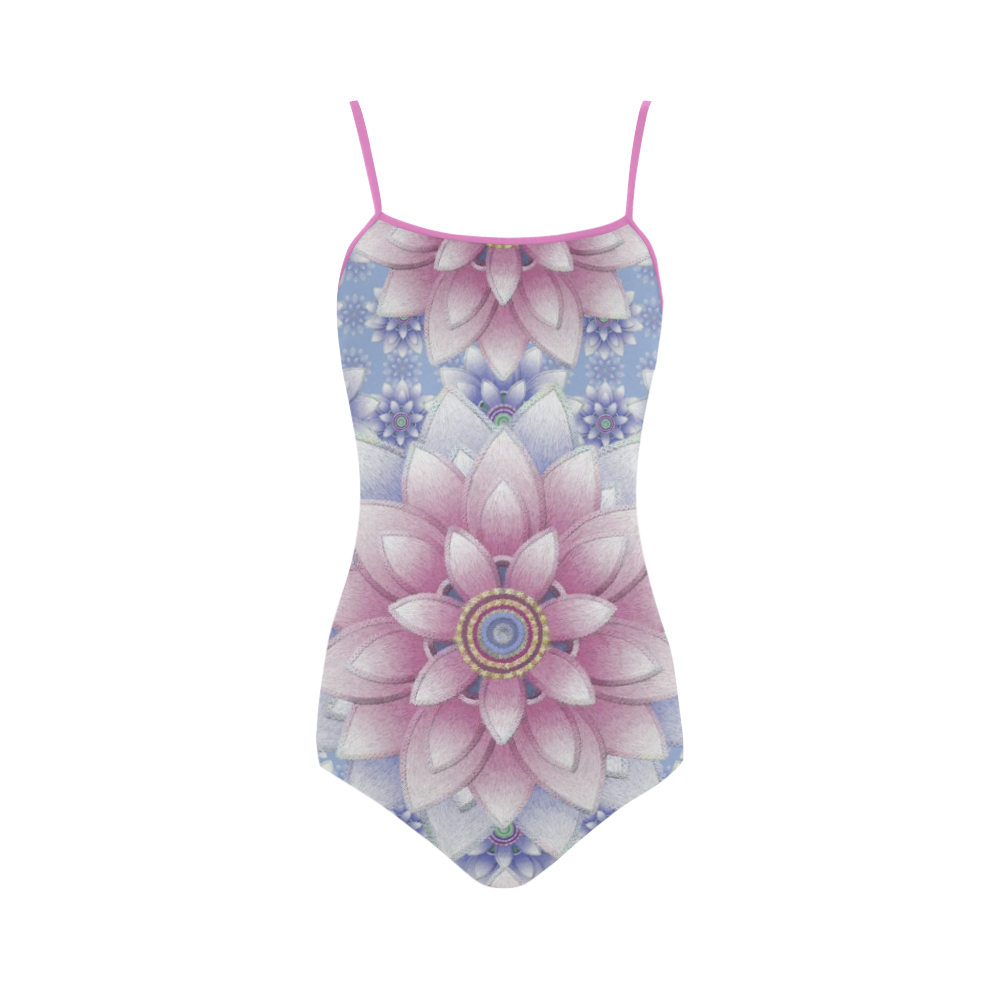 ornaments pink+blue Strap Swimsuit ( Model S05)