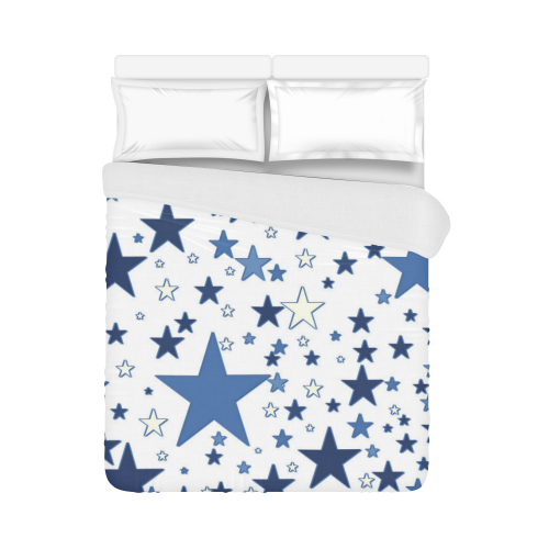 blue and white stars Duvet Cover 86"x70" ( All-over-print)