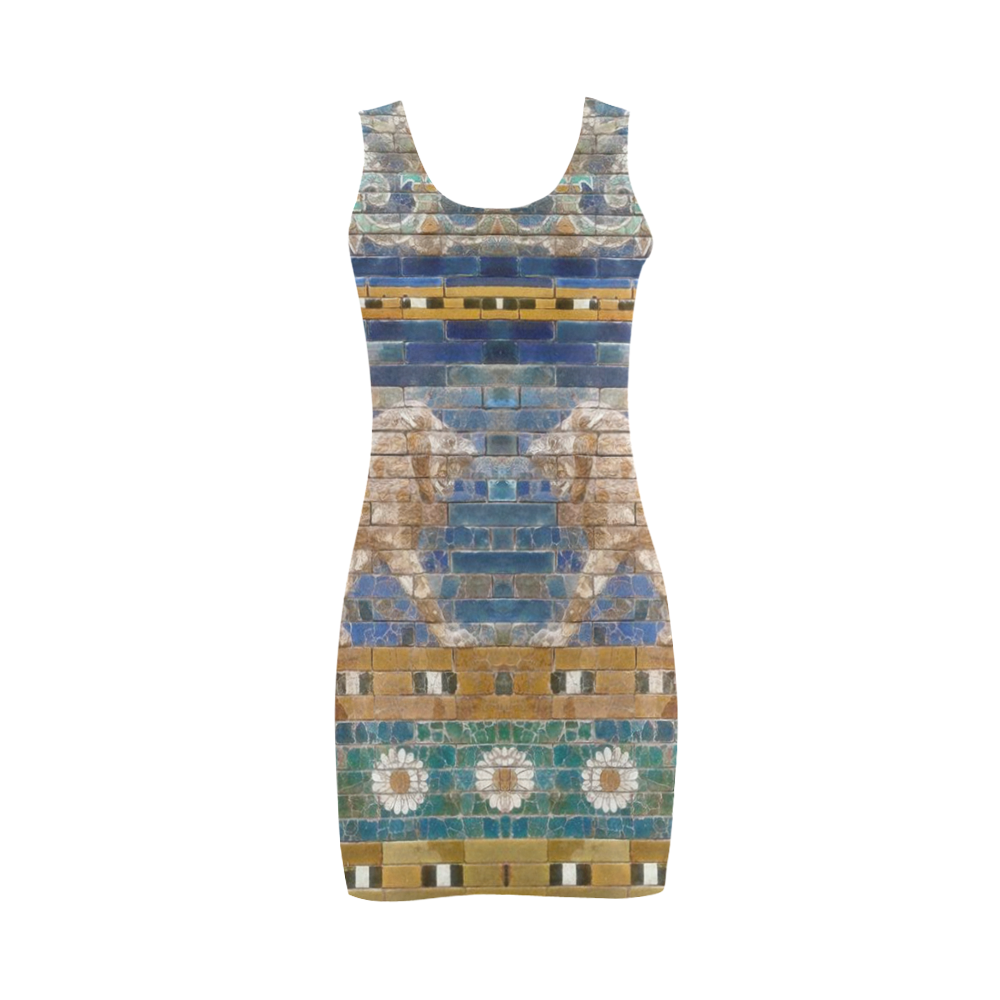 Two Lions And Daisis Mosaic Medea Vest Dress (Model D06)