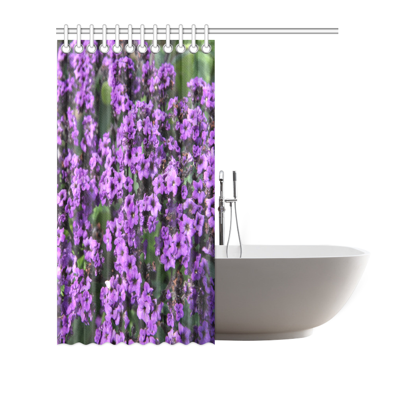 Purple Flowers Shower Curtain 72"x72"