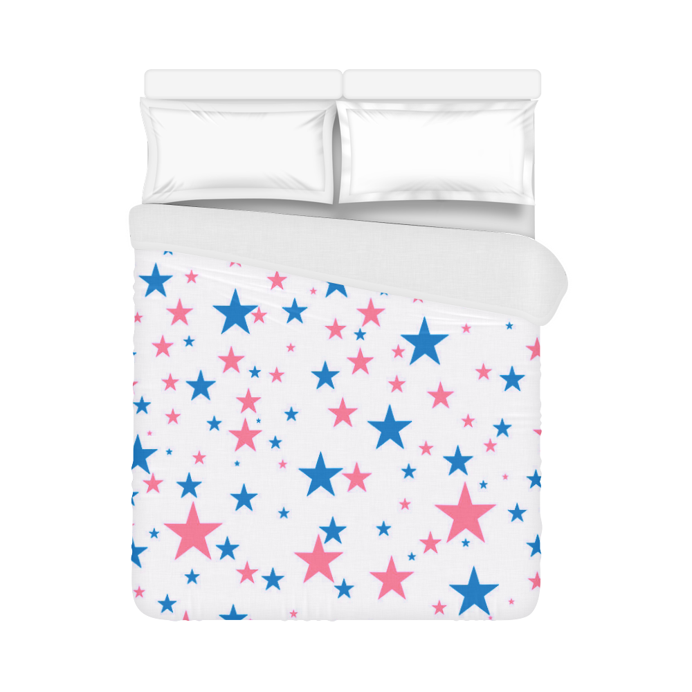 blue and pink stars Duvet Cover 86"x70" ( All-over-print)