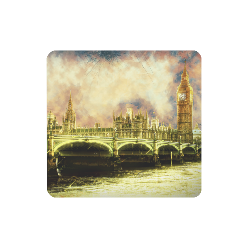 Abstract Golden Westminster Bridge in London Women's Clutch Wallet (Model 1637)