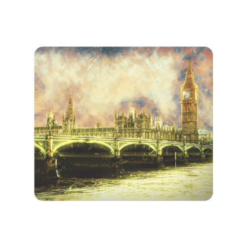 Abstract Golden Westminster Bridge in London Men's Clutch Purse （Model 1638）