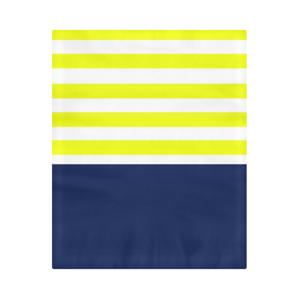 blue with yellow and white stripes Duvet Cover 86"x70" ( All-over-print)