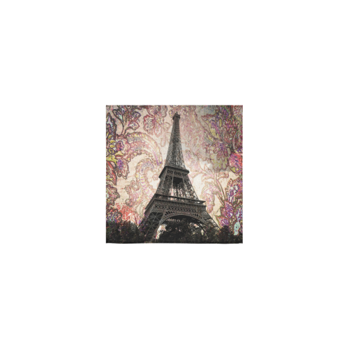 Floral Eiffel Tower Square Towel 13“x13”