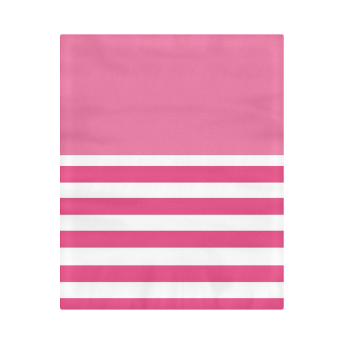 pink with white stripes Duvet Cover 86"x70" ( All-over-print)