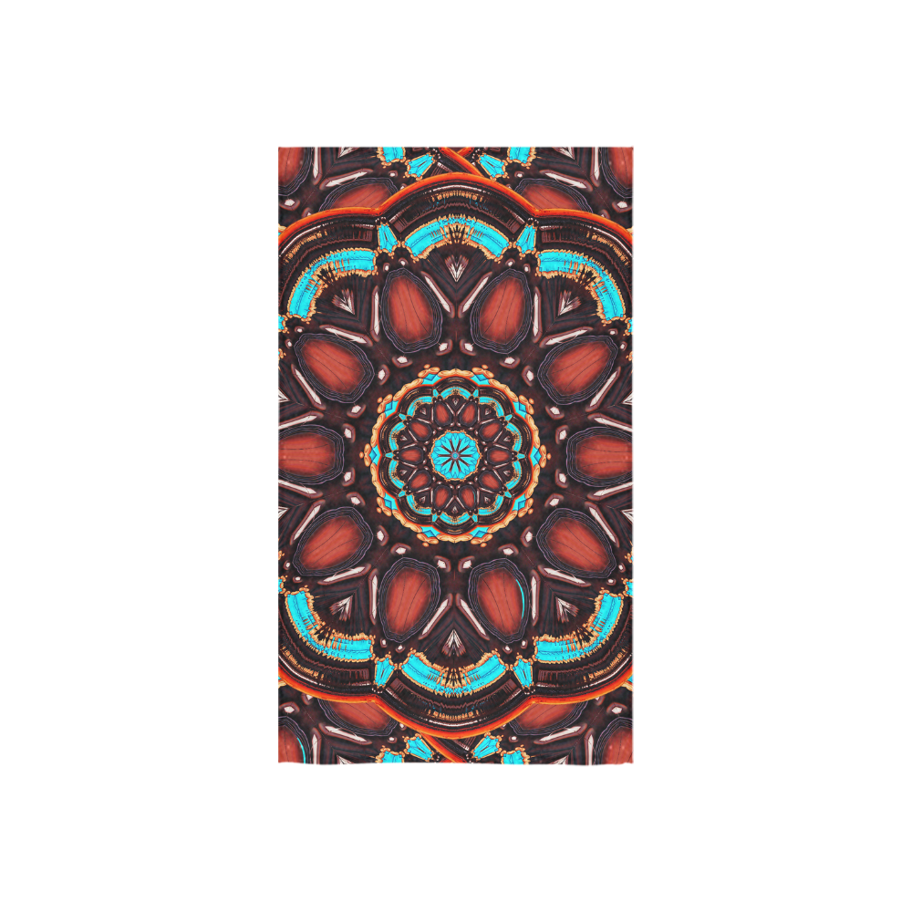 K172 Wood and Turquoise Abstract Custom Towel 16"x28"