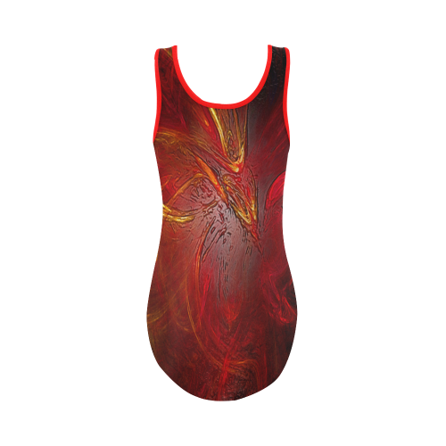 Red Firebird Phoenix Vest One Piece Swimsuit (Model S04)
