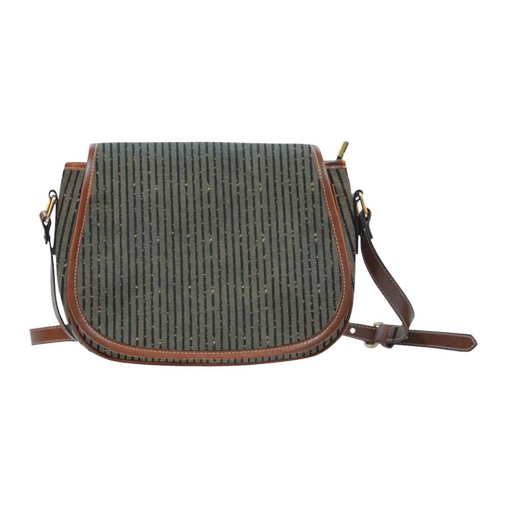 Sepia Glitter Stripe Saddle Bag/Large (Model 1649)